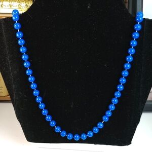 Vintage Blue Plastic Beads 36"